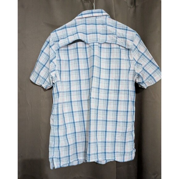 Croft Barrow Shirt Mens S Small Plaid Strip Quick Dry Short Sleeve Button Vented - Picture 2 of 5